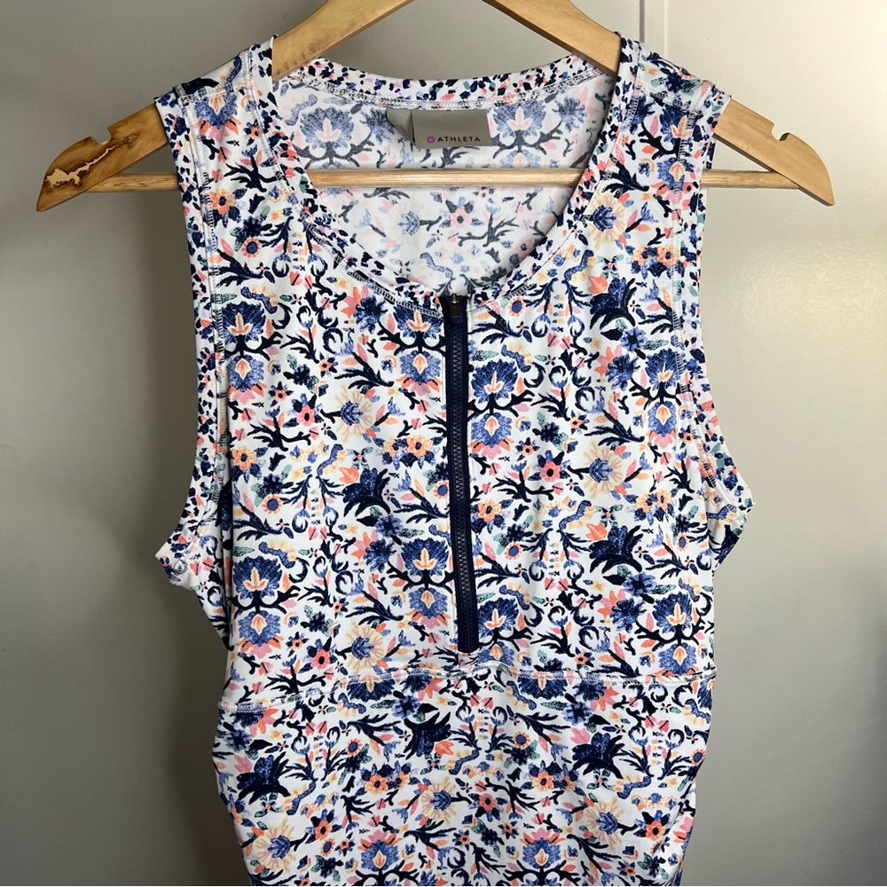 Athleta Barbados Floral Rushed Rashguard Tank